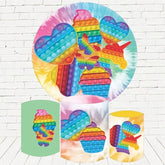 Bunt Muster Pop Es Runden Glücklich Geburtstag Hintergrund Bausatz